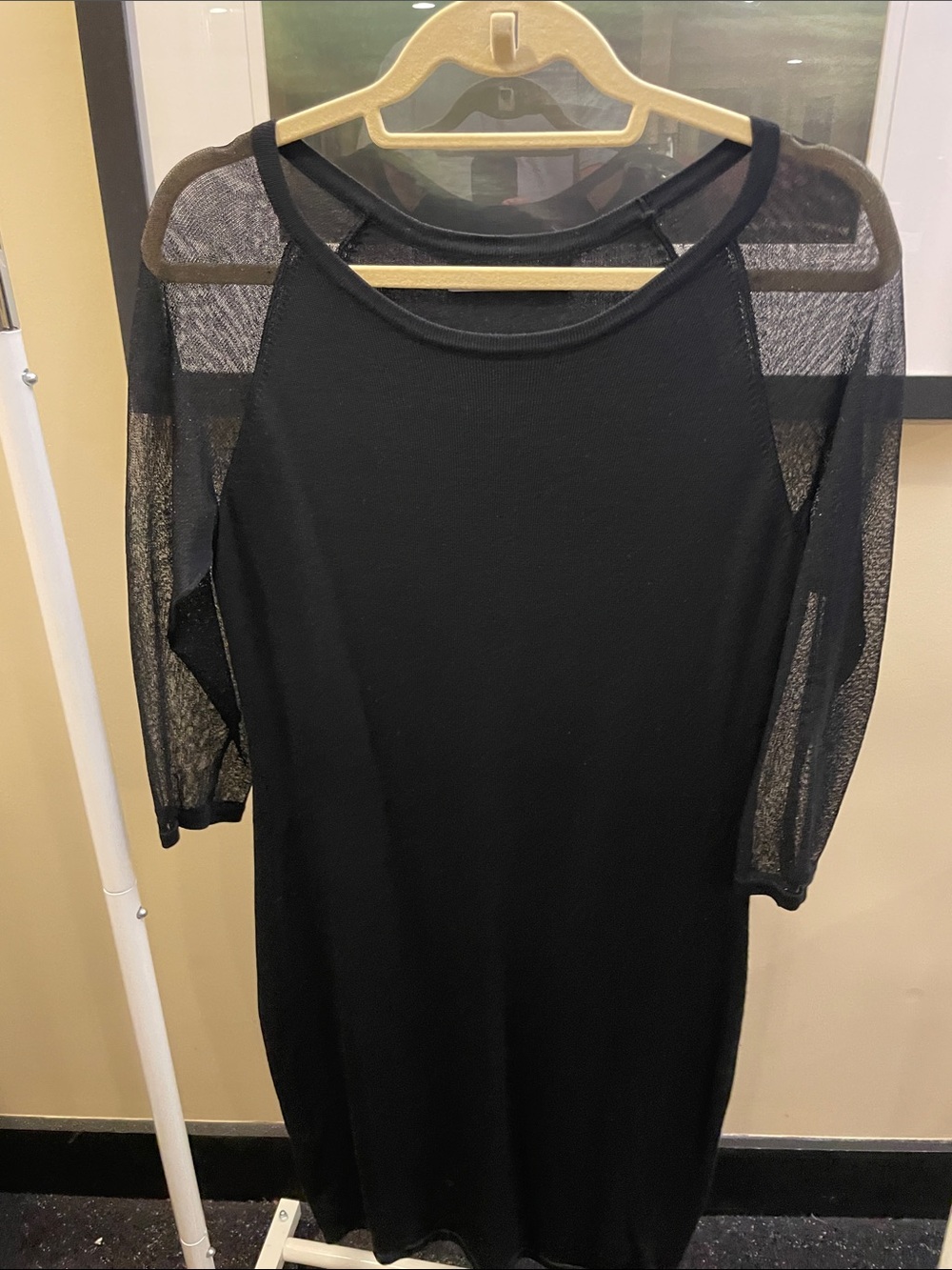 Marc New York. XL. Black Mesh Sleeve Women’s Dress